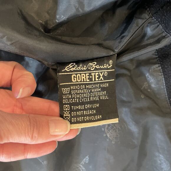 Eddie Bauer EBTek Goretex Jacket Coat Mens M Green Weatherproof Hood Ripstop - Picture 8 of 14